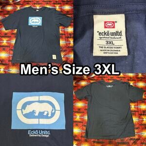 Vintage Y2K Ecko Unltd Graphic Print Grunge Men’s Size 3XL Faded Blue T-Shirt